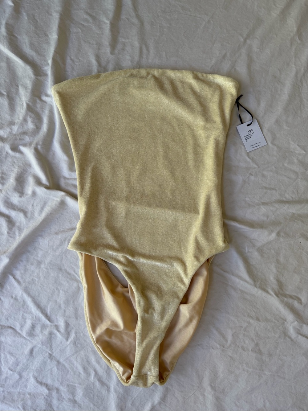 Jade Swim Pale Yellow Strapless Bandeau One-Piece